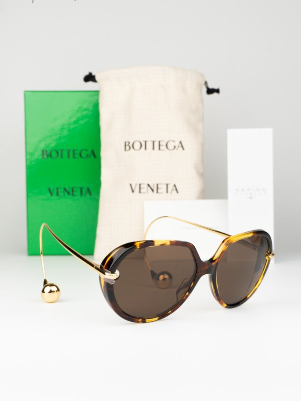 Bottega Veneta Women Sunglasses Havana Gold Brown BV1436S 002 NEW AUTHENTIC